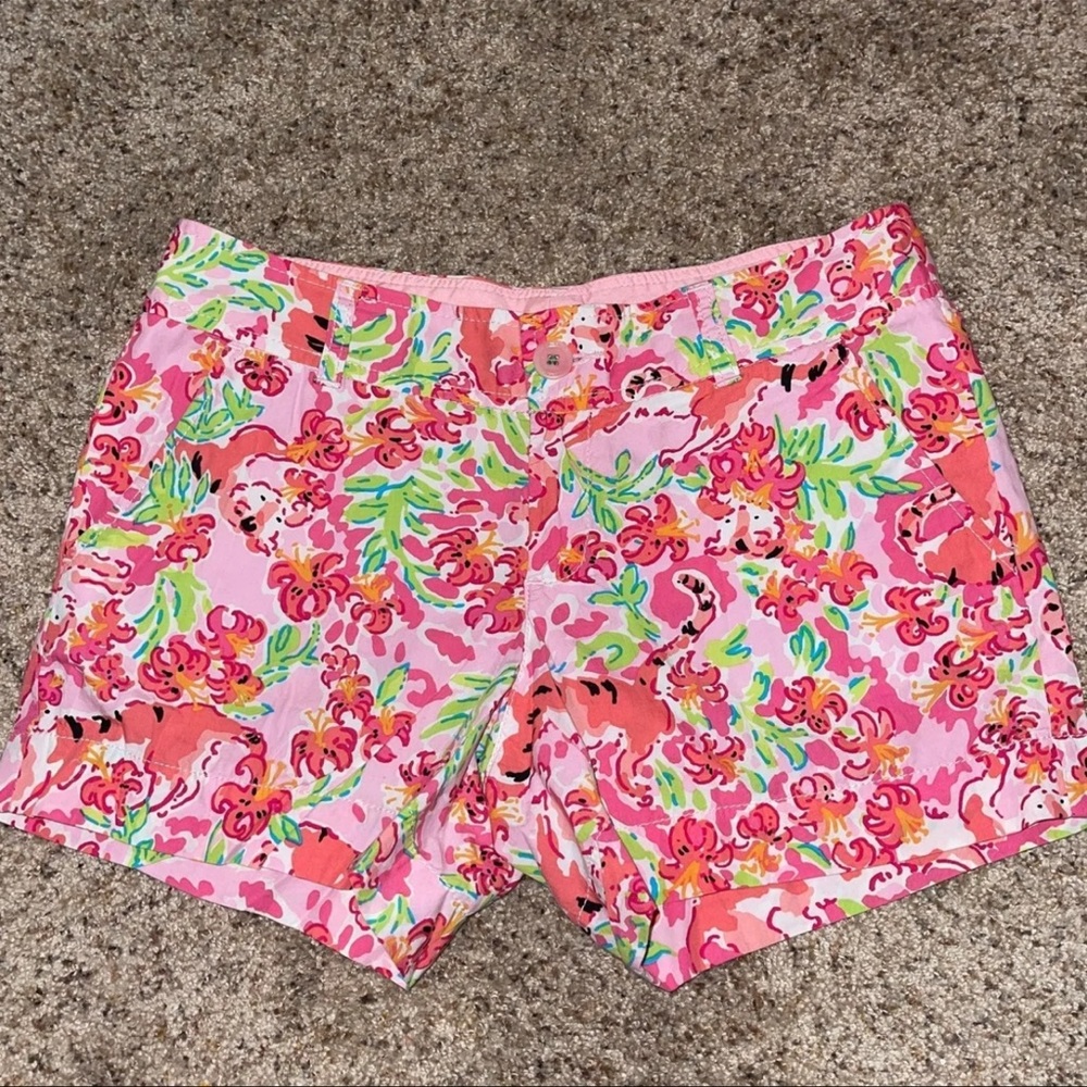 Lilly Pulitzer “call me kitty” printed shorts